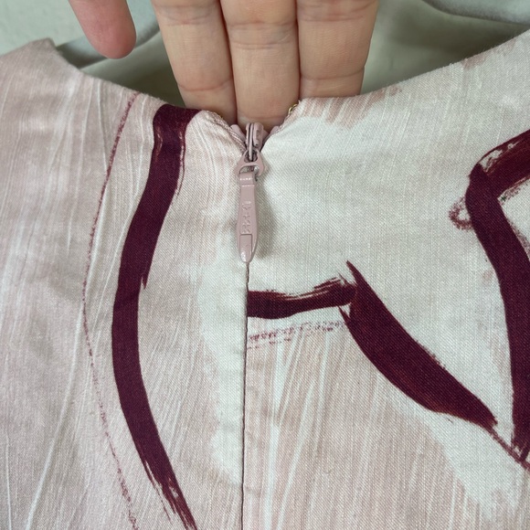 Aje. Amelia Long Sleeve Plunge Mini Dress Abstract Pink Size 8 - Picture 10 of 13